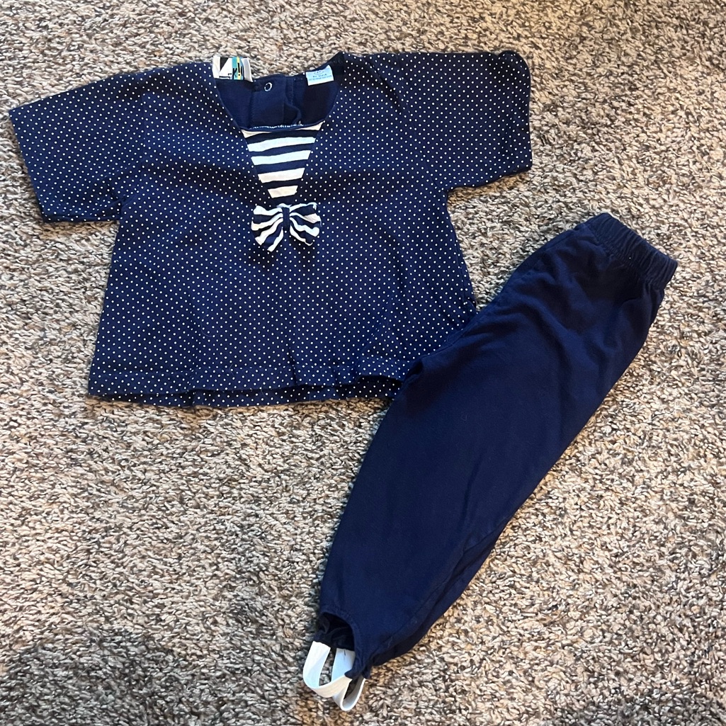 Vintage 90s Navy Blue Kids Set
